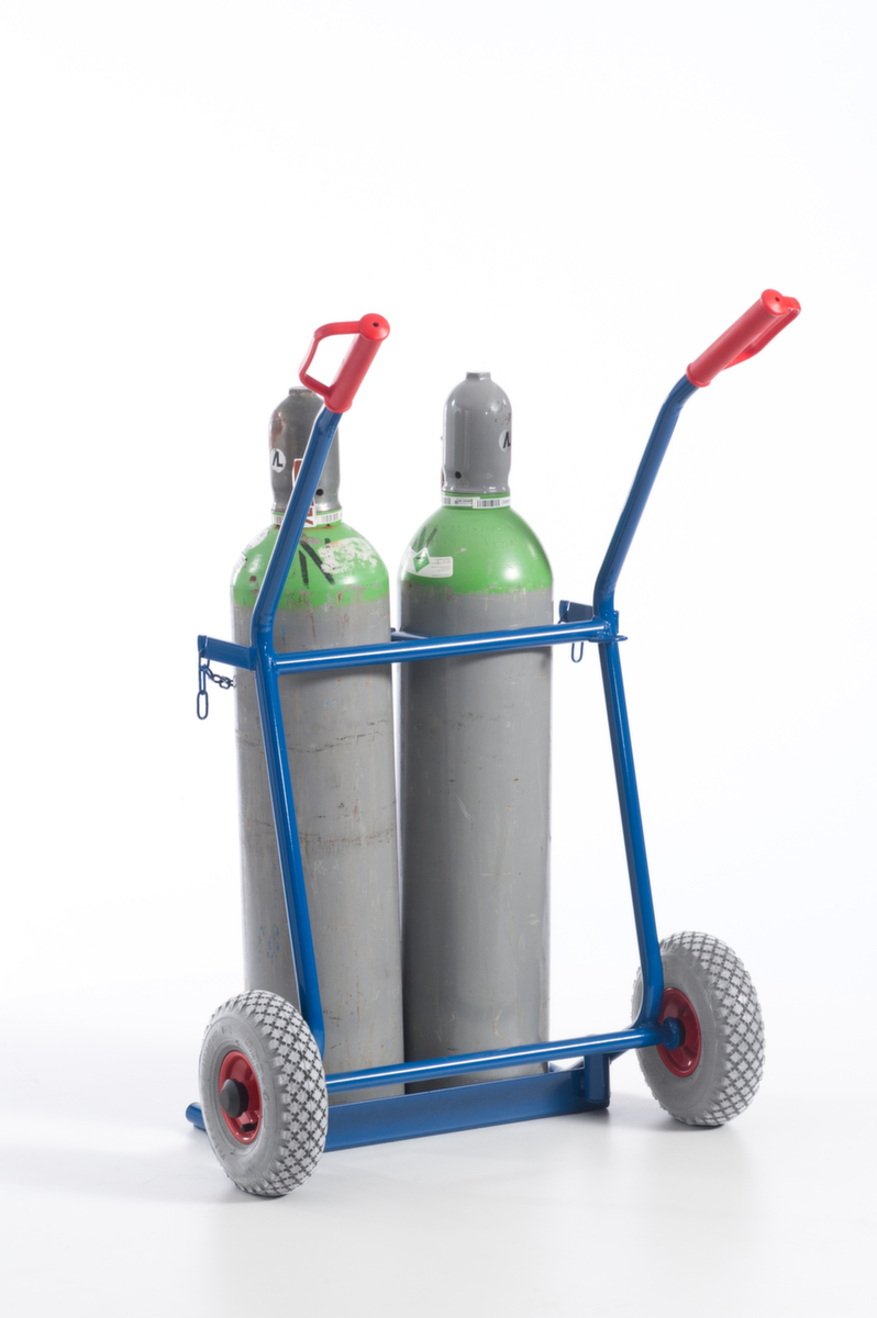 Rollcart Flessenwagen, voor 2x20 l fles, lucht-banden  ZOOM
