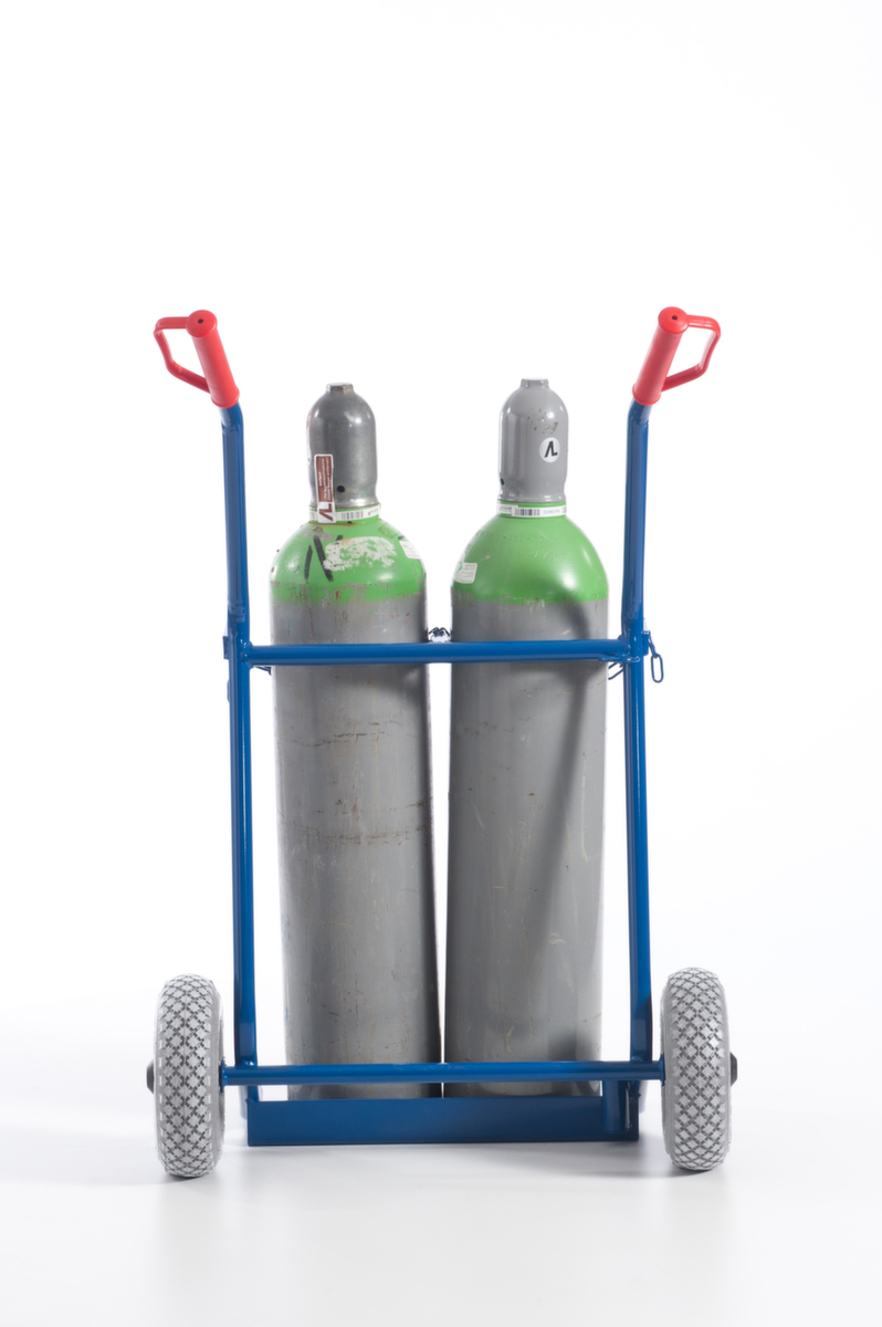 Rollcart Flessenwagen, voor 2x20 l fles, lucht-banden  ZOOM