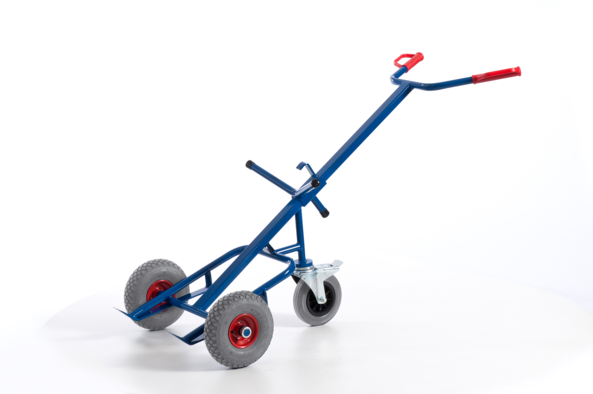 Rollcart Trommelwagen met steunwiel, draagvermogen 250 kg, lucht banden  ZOOM