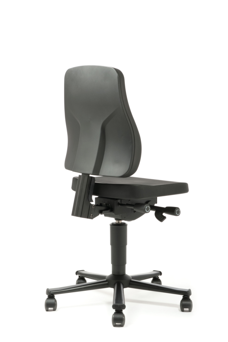 bimos Werkplaatsstoel All-In-One Trend 2, zitting PU-schuim zwart, met rollen  ZOOM