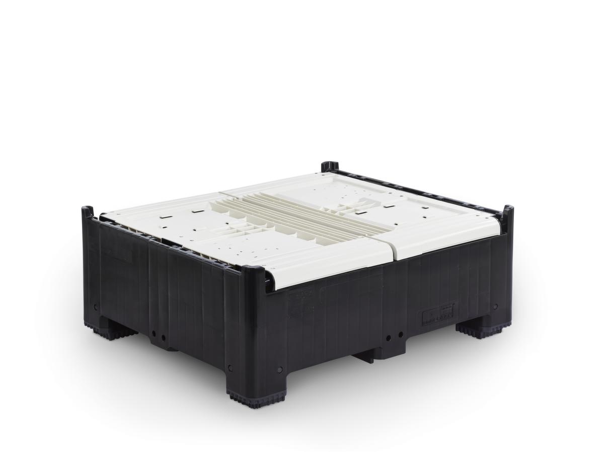 Scharnierende palletbox High Cube met klep, 3 sleden, lengte x breedte 1200 x 1000 mm  ZOOM