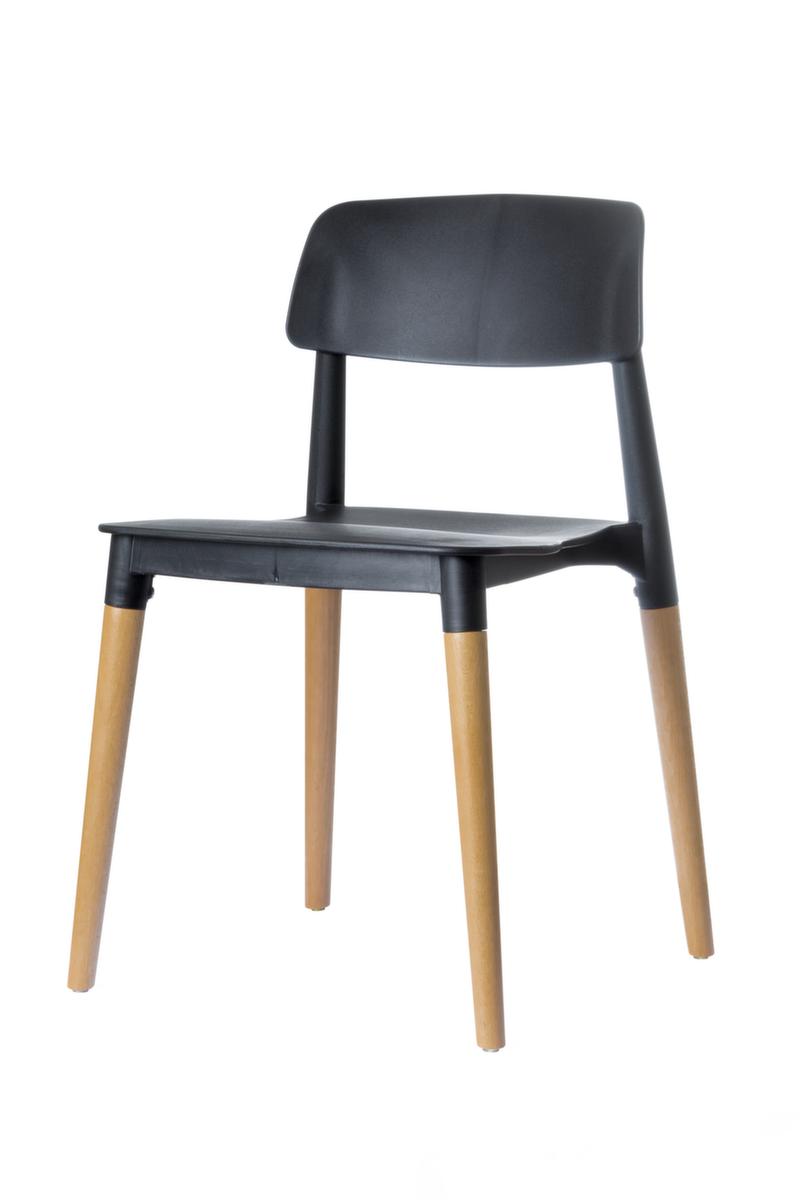 Paperflow Bezoekersstoel Glamwood, zitting zwart, 4-voetonderstel  ZOOM
