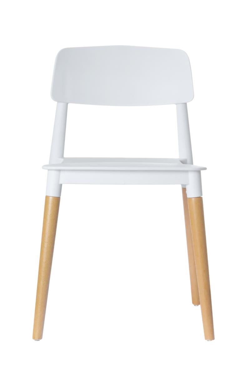 Paperflow Bezoekersstoel Glamwood, zitting wit, 4-voetonderstel  ZOOM