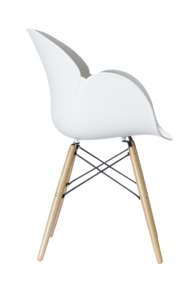 Paperflow Bezoekersstoel Kiwood met armleuningen, zitting wit, 4-voetonderstel  ZOOM
