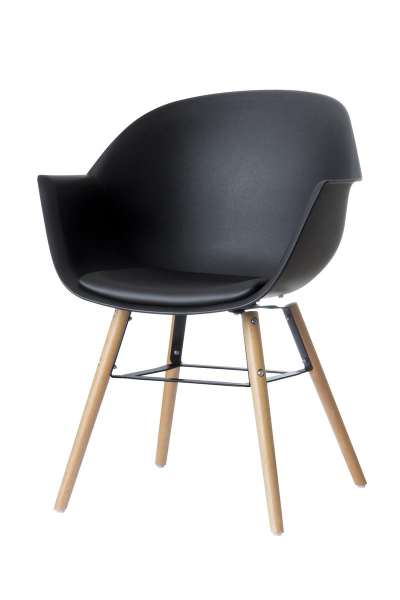 Paperflow Bezoekersstoel Wiseman met armleuningen, zitting zwart, 4-voetonderstel  ZOOM