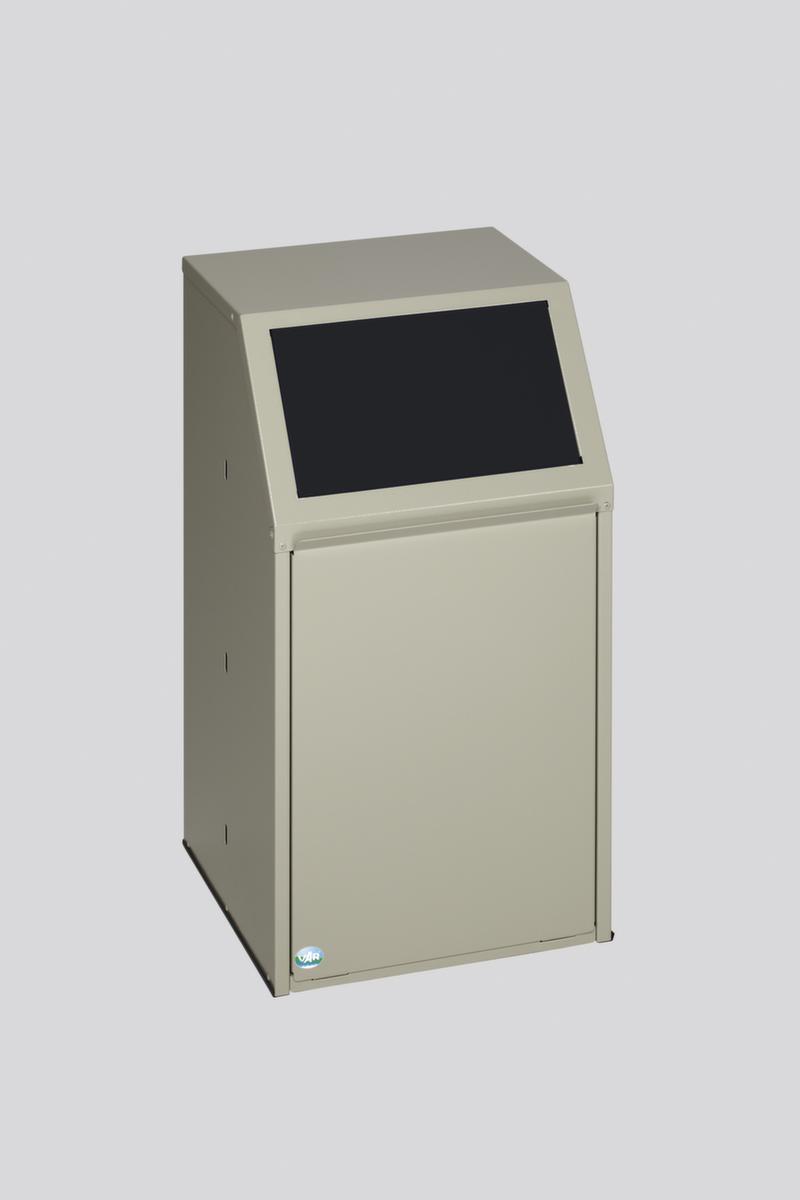 VAR Recycleerbare materiaalcollector met voorflap, 39 l, RAL7032 kiezelgrijs, deksel antraciet  ZOOM