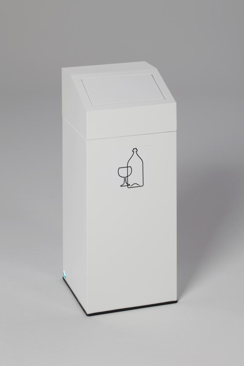 Afvalverzamelaar inclusief sticker, 45 l, RAL9016 verkeerswit, deksel wit  ZOOM