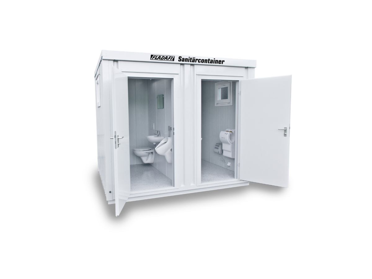 Säbu Toiletcontainers FLADAFI® 2.3 voor dames en heren, hoogte x breedte x diepte 2500 x 3050 x 2170 mm  ZOOM