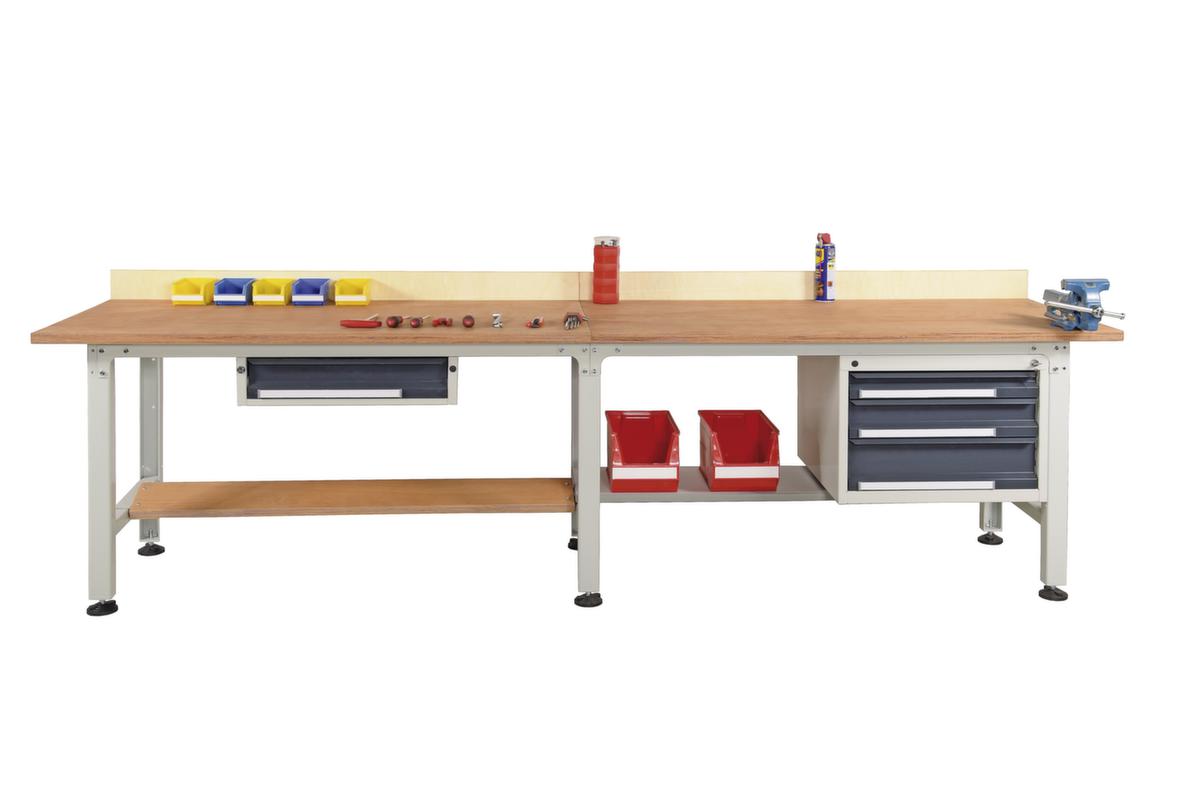 Aanbouwtafel voor montagetafel met zwaar onderstel, breedte x diepte 1500 x 750 mm, plaat lichtgrijs  ZOOM