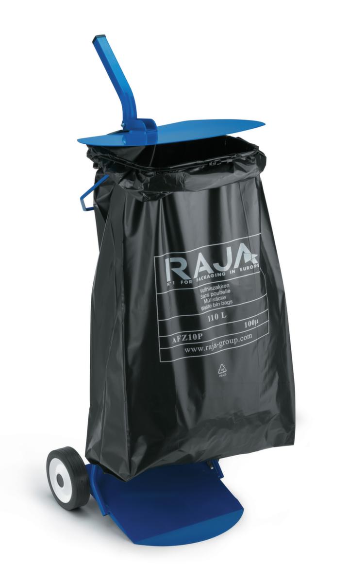 Mobiele vuilniszakstandaard, voor 110-liter-zakken, blauw, deksel blauw  ZOOM