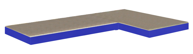 Spaanplaatvloer voor opberghoekplank links of rechts, breedte x diepte 890 x 490 mm  ZOOM