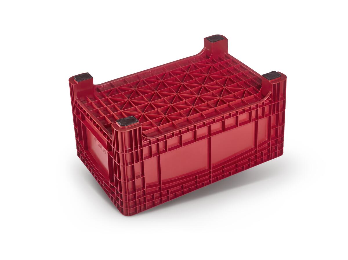 Grote container met versterkte bodem, inhoud 354 l, rood, 4 voeten  ZOOM