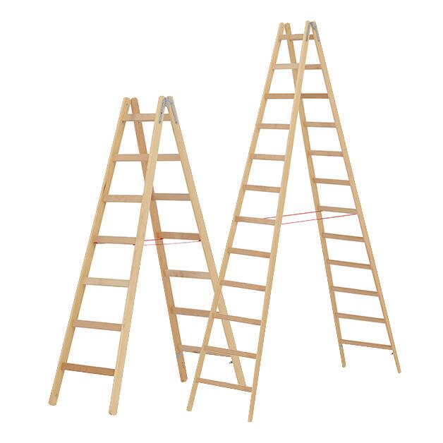 Hymer Staande ladder met sporten van hout  ZOOM