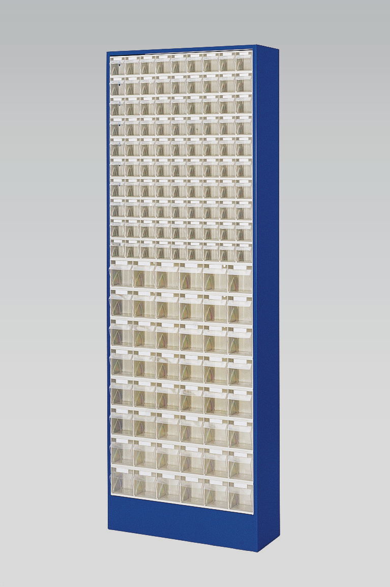 Magazijnkast met assortimentsbakken, 138 bakken, transparant