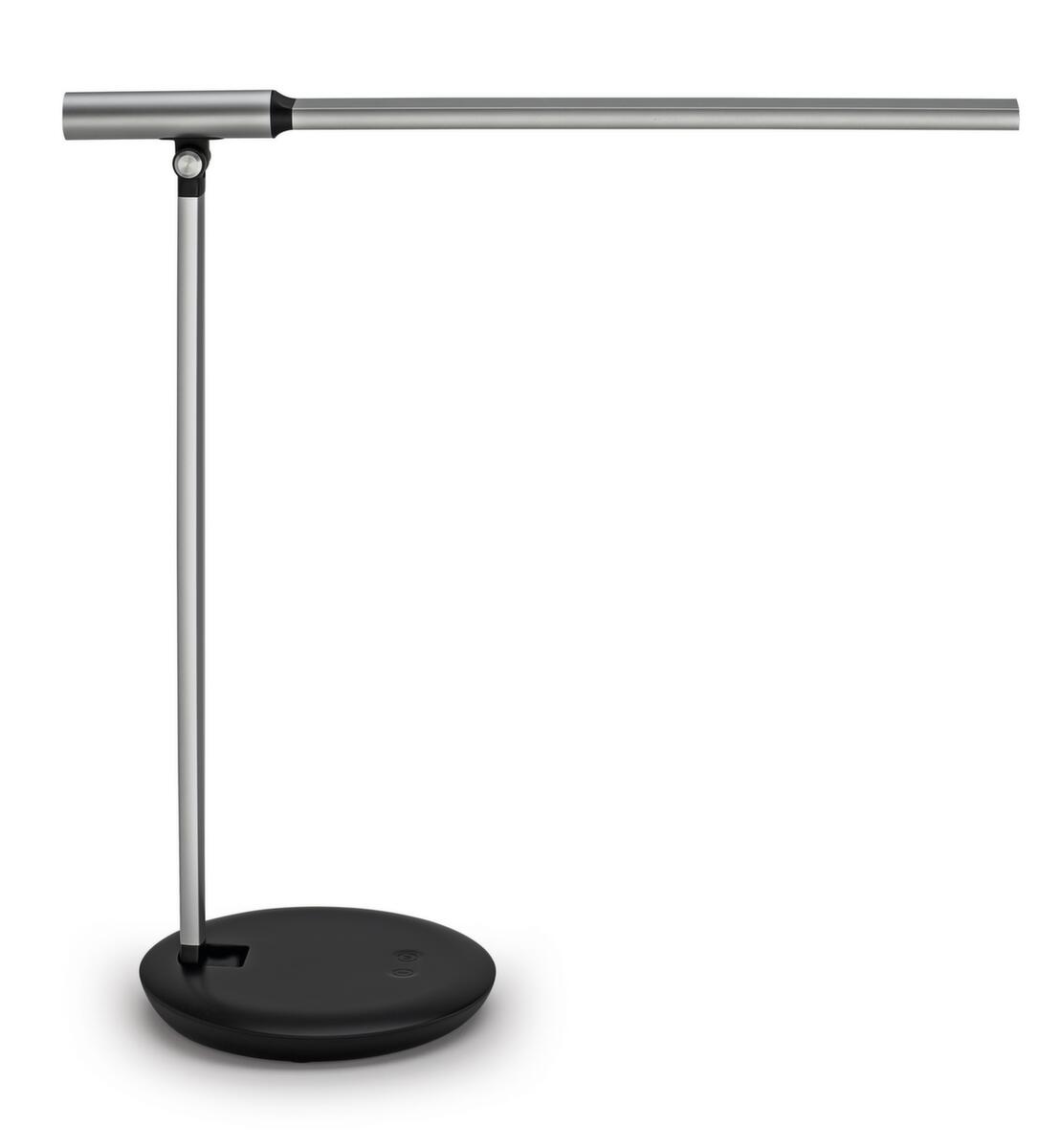 MAUL dimbare LED-bureaulamp MAULrubia colour vario, licht koud- tot warmwit, zilverkleurig/zwart