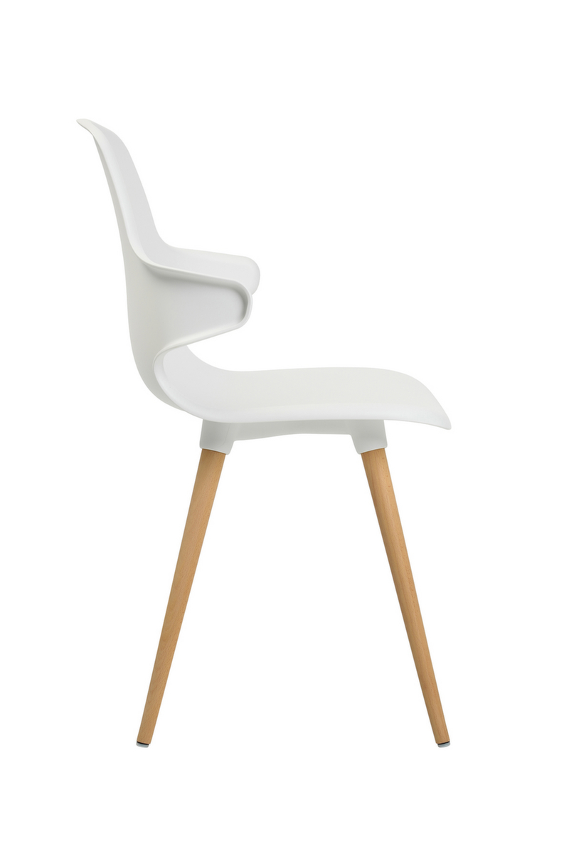 Topstar Bezoekersstoel T2020 met armleuningen, zitting wit, 4-voetonderstel  ZOOM