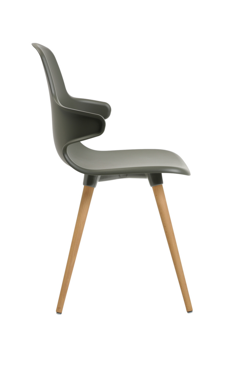 Topstar Bezoekersstoel T2020 met armleuningen, zitting grijs, 4-voetonderstel  ZOOM
