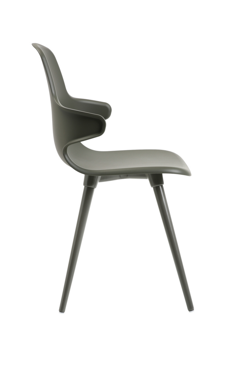 Topstar Bezoekersstoel T2020 met armleuningen, zitting grijs, 4-voetonderstel  ZOOM