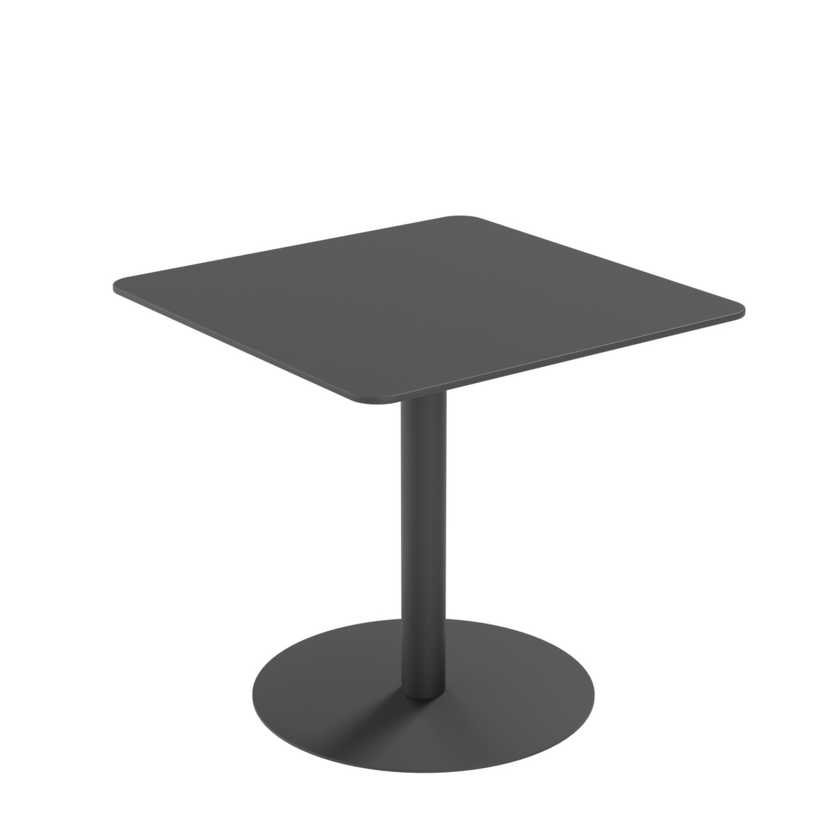 Paperflow Waterbestendige outdoor-tafel Cross, breedte x diepte 800 x 800 mm, plaat zwart  ZOOM