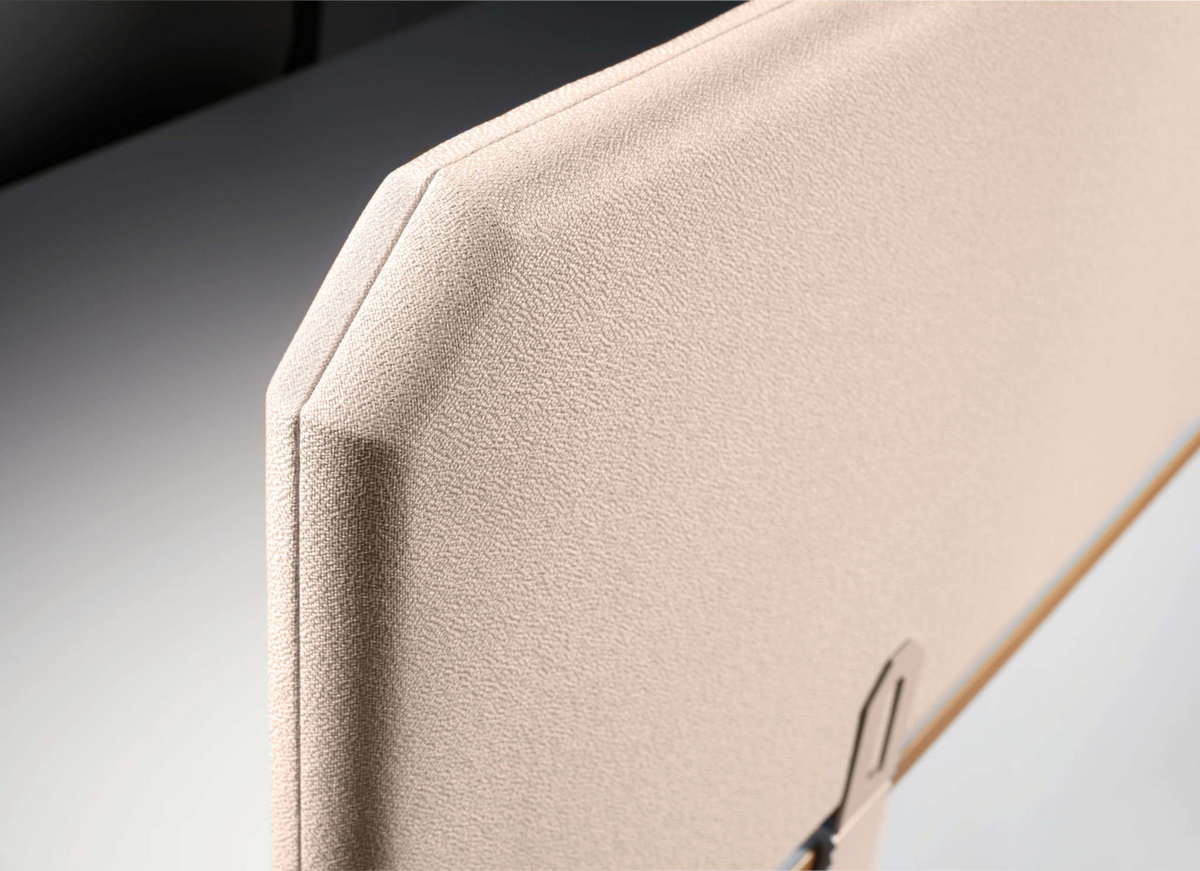 Geluidabsorberende tafelscheidingswand, hoogte x breedte 450 x 1200 mm, wand beige  ZOOM
