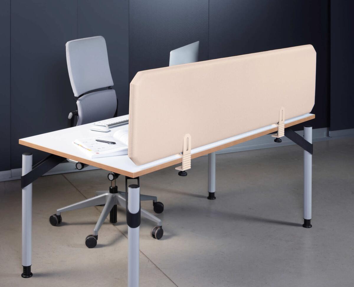 Geluidabsorberende tafelscheidingswand, hoogte x breedte 450 x 800 mm, wand beige  ZOOM