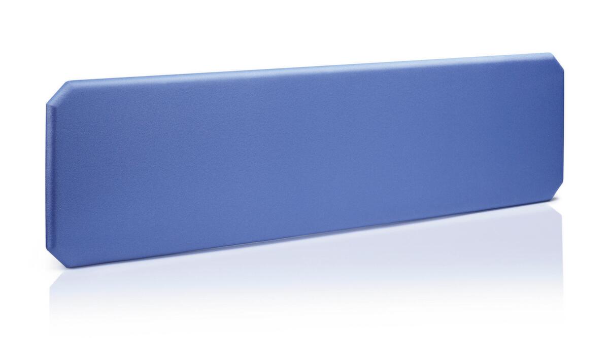 Geluidabsorberende tafelscheidingswand, hoogte x breedte 450 x 1600 mm, wand blauw