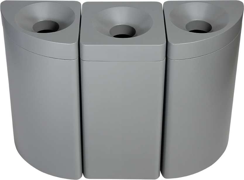 Zelfblussende container van recyclebaar materiaal probbax®, 40 l, grijs, bovendeel grijs  ZOOM