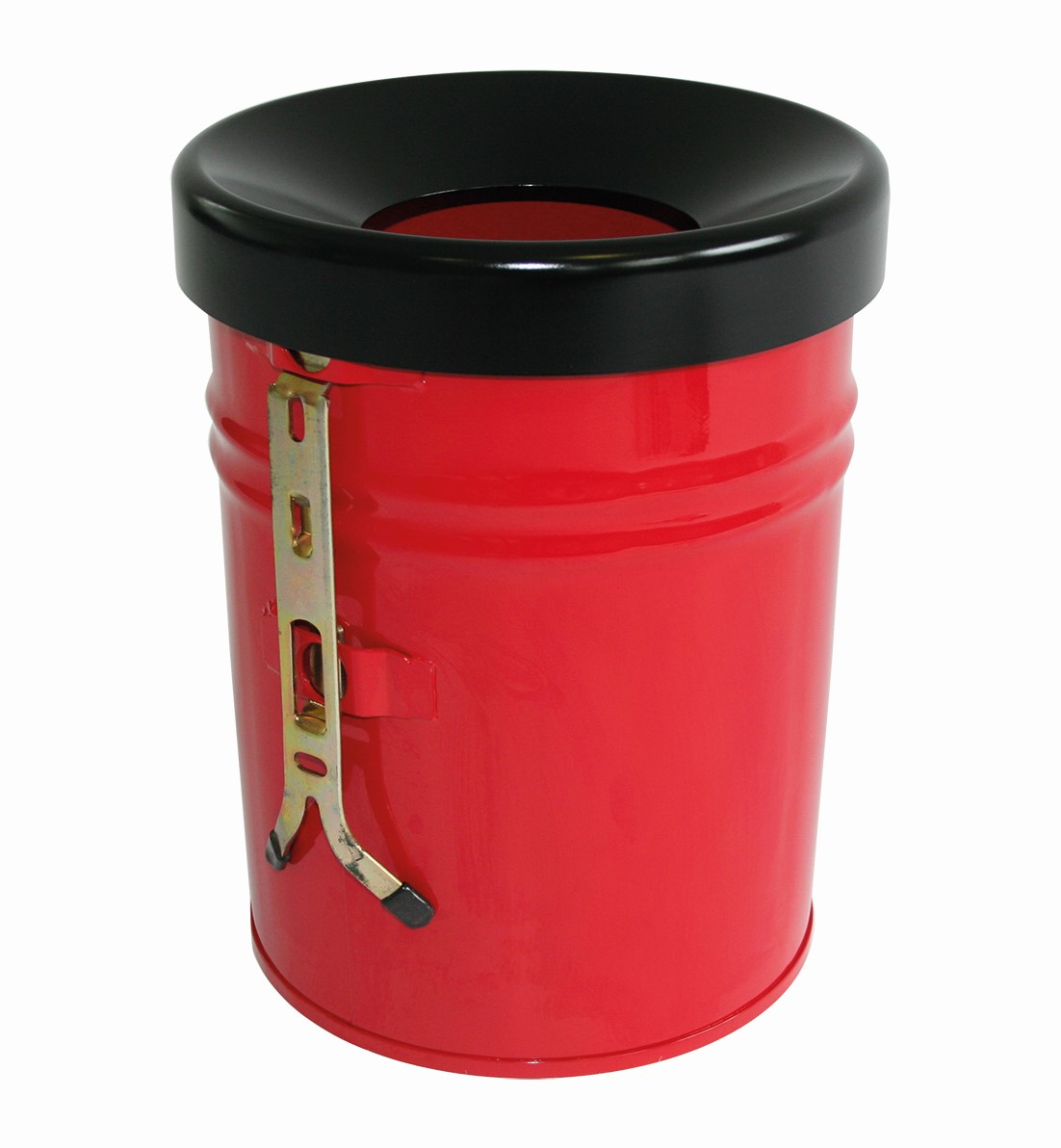 Zelfblussende afvalbak FIRE EX voor wandbevestiging, 16 l, rood, bovendeel zwart  ZOOM