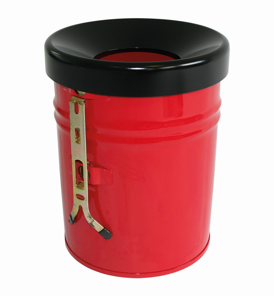 Zelfblussende afvalbak FIRE EX voor wandbevestiging, 24 l, rood, bovendeel zwart  ZOOM