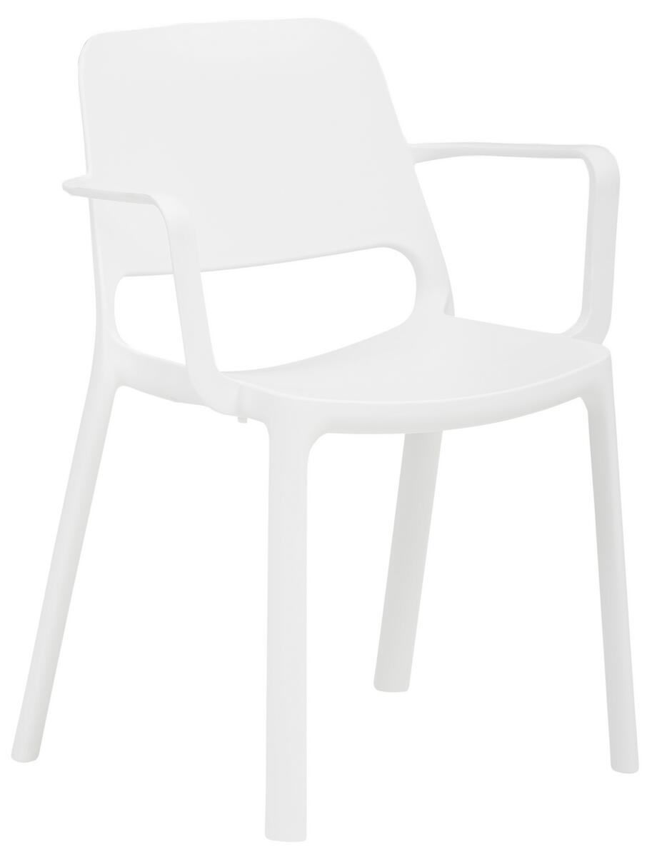 Mayer Sitzmöbel stapelstoel myNUKE geschikt voor outdoor + armleuningen, wit
