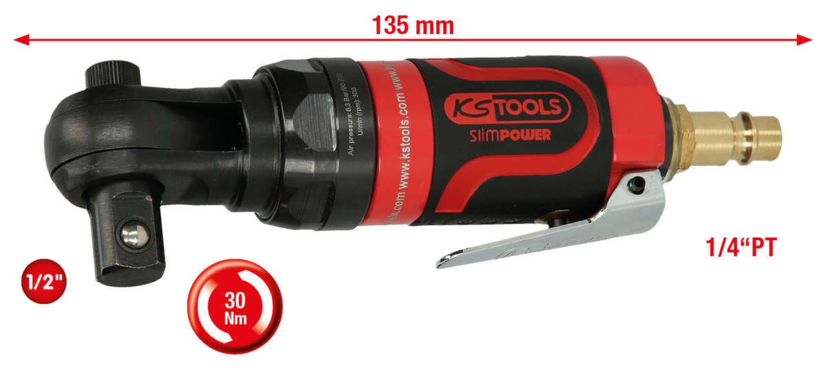 1/2" SlimPOWER mini luchtratel 30Nm  ZOOM