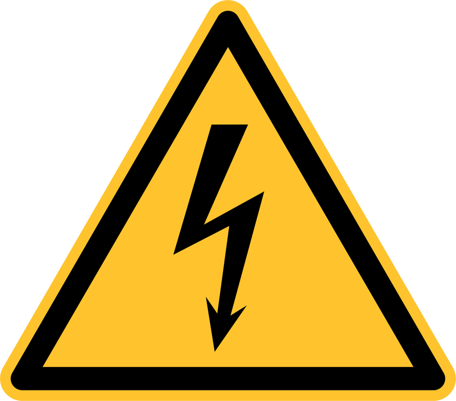 Waarschuwingsbord voor elektrische spanning, sticker  ZOOM