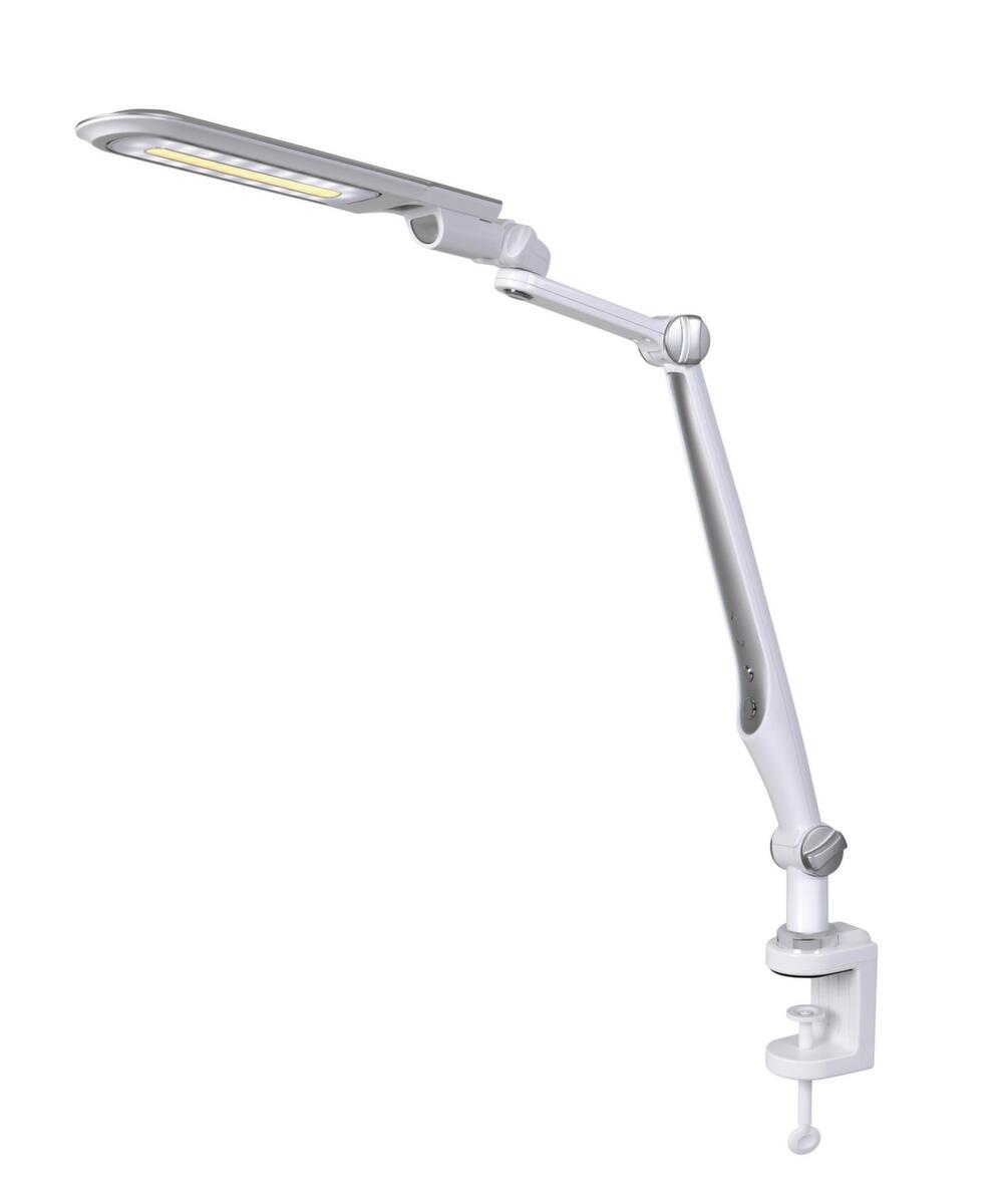 Hansa flexibele LED-tafellamp Multiflex met voet of klem, licht daglicht- tot warmwit, wit/zilver  ZOOM