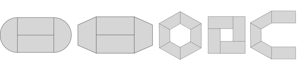 Rechthoekige multifunctionele tafel met frame van vierkante buis  ZOOM