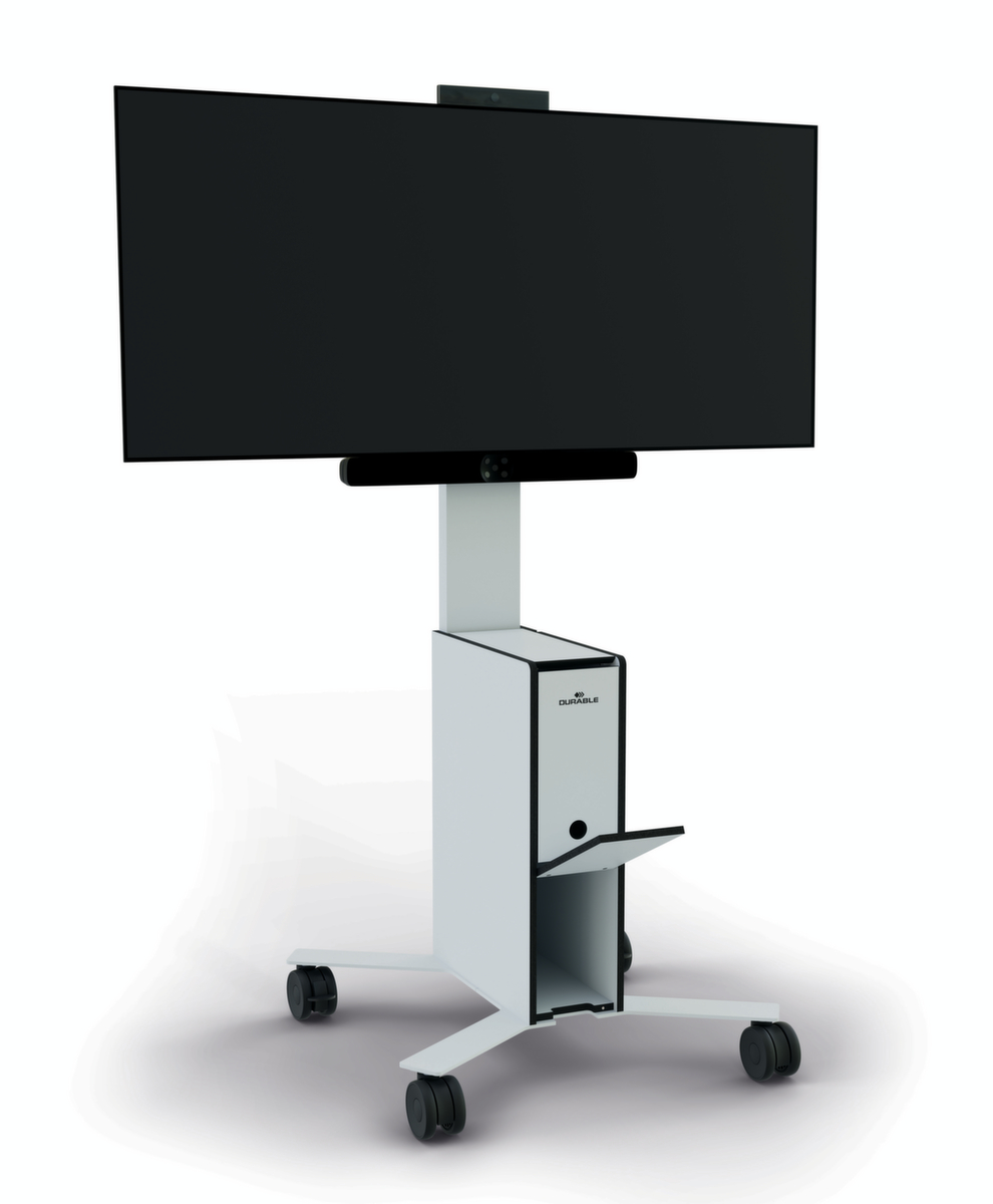 Durable verrijdbare tv-tafel COWORKSATION®, hoogte x breedte x diepte 1292 x 572 x 574 mm  ZOOM