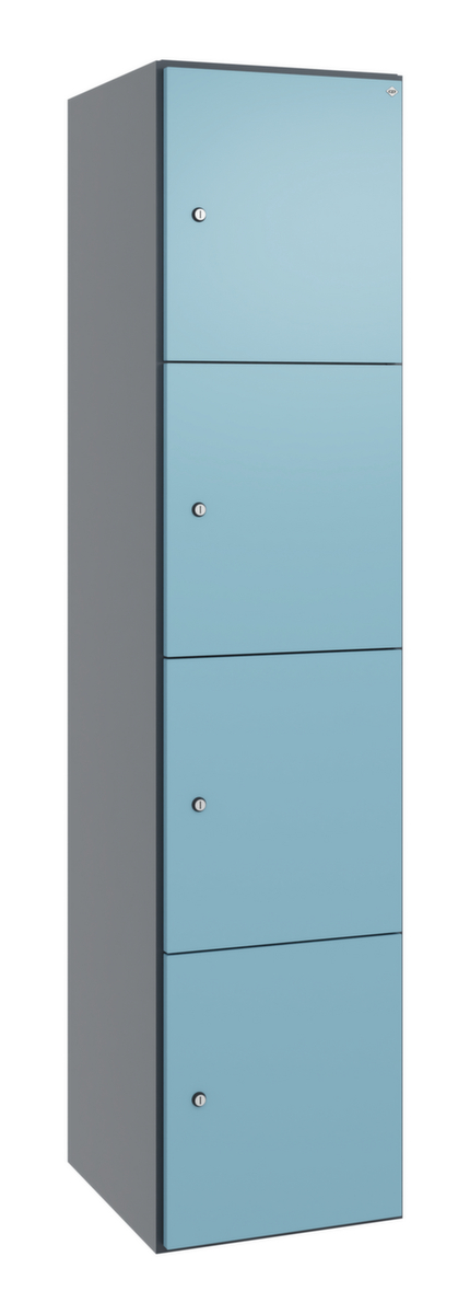 C+P Lockersysteem FlexOffice Prefinovan staal met moffellakmet verschillende aantallen vakken en uitrustingenin verschillende kleuren