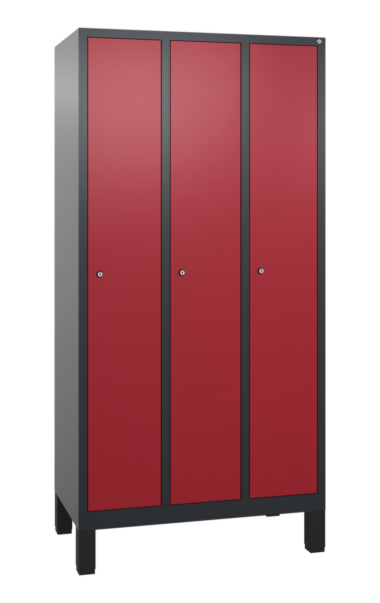C+P Garderobekast Evolo met 3 vakken - deuren glad, vakbreedte 300 mm