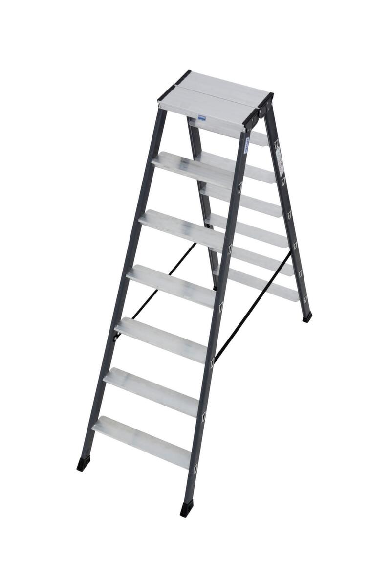 Krause Geëloxeerde dubbele ladder MONTO® SePro D®, 2 x 7 treden met antislipprofiel  ZOOM