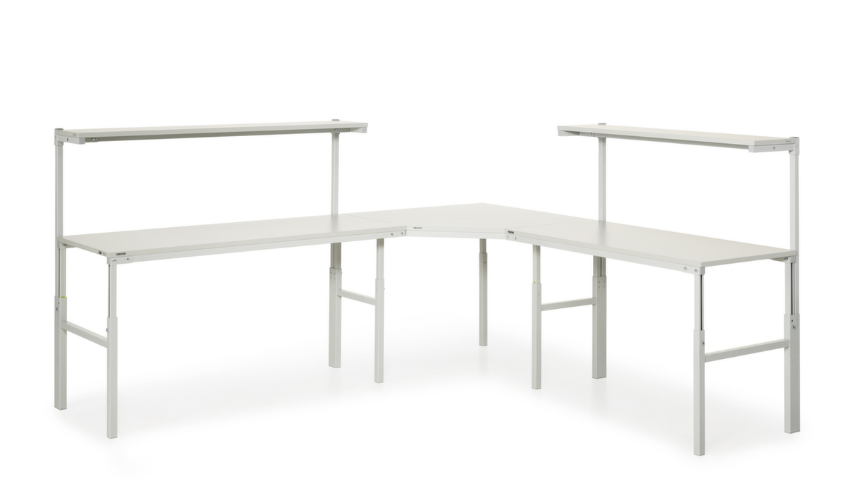Treston Koppelelement voor bureau voor montagetafel met legbord, breedte x diepte 1300 x 900 mm, plaat wit  ZOOM
