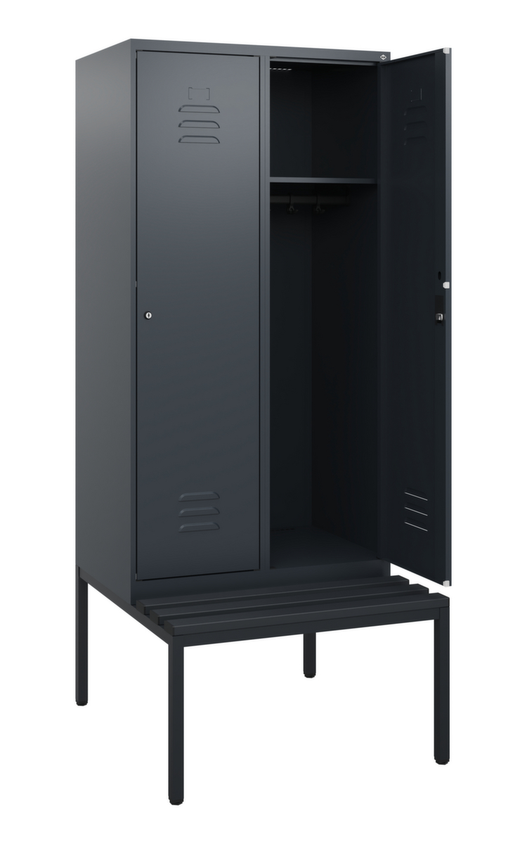 C+P locker Classic Plus met bank, vakbreedte 400 mm  ZOOM