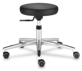 Dauphin ESD-krukzitting kunstleer zwartzitting H 450-620 mmframe aluminiumwielen