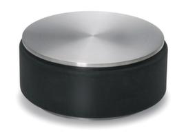 Blomus Deurstopper pure home WELCOMEals wig of stopper met rubberen randzilverkleurig/zwart