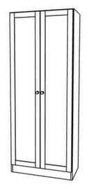 Kantoorkast met glazen deuren Chef, 5 ordnerhoogten, romp wit