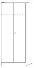 Kast met openslaande deuren met garderobe