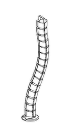 Nowy Styl Kabelkanaal E10voor bureauvan kunststofaluminium/zilverkleurig