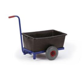 Rollcart Rolplateau met duwstangdraagverm. 150 kglaadvl. L x B 670 x 370 mmlaadhoogte 150 mmRAL 50102 wielen
