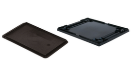 zwarte oplegdeksel voor euronorm-stapelbak