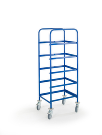 Rollcart Pickwagen met open frame voor kunststof bakken, draagvermogen 150 kg, 5 etages