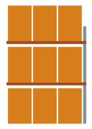 META Palletstelling MULTIPAL voor 9 pallets, 2785 mm breed, 3 opslagniveaus