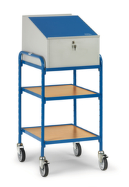 fetra Mobiele lessenaar, RAL5007 briljantblauw/RAL7035 lichtgrijs